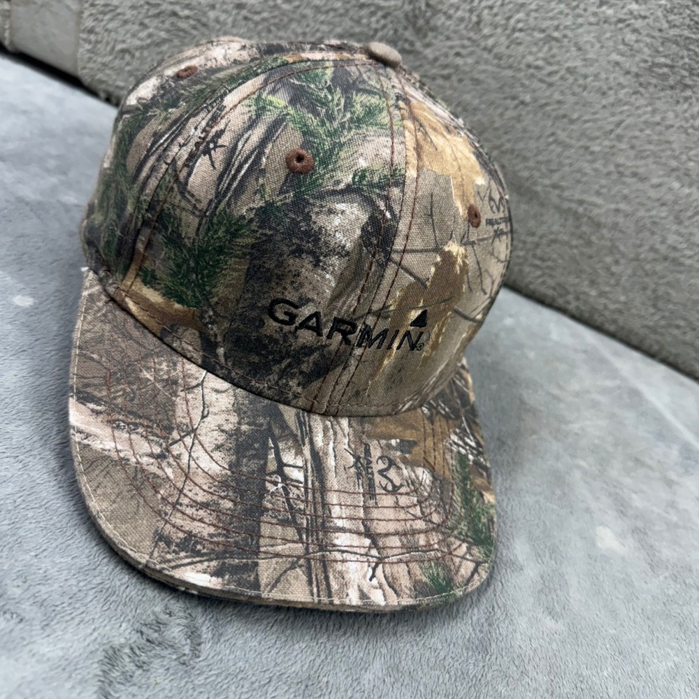 Garmin Hat Baseball Cap Mens OSFM Camo Excellent Realtree Xtra Adjustable Strap